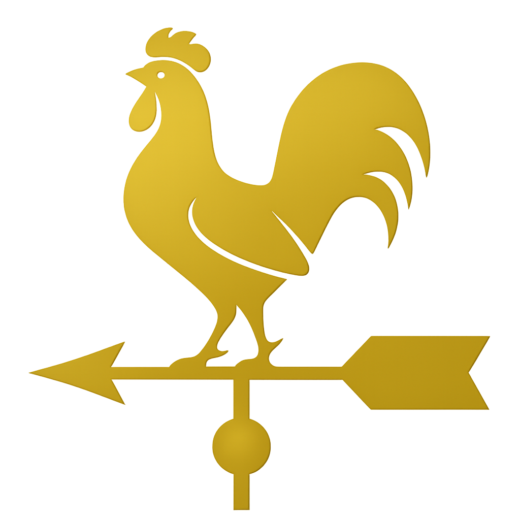 Gold Rooster Weathervane